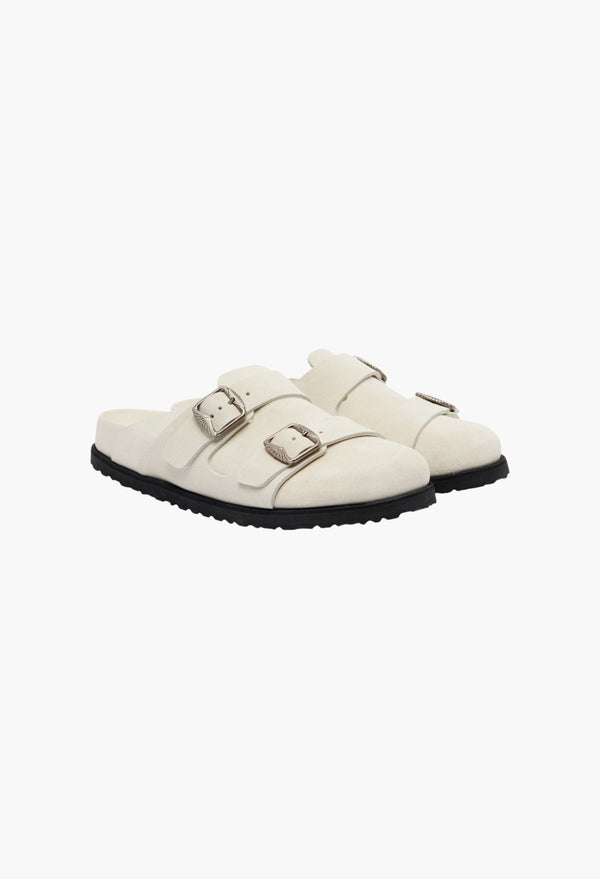 White - 222 West Suede Clogs