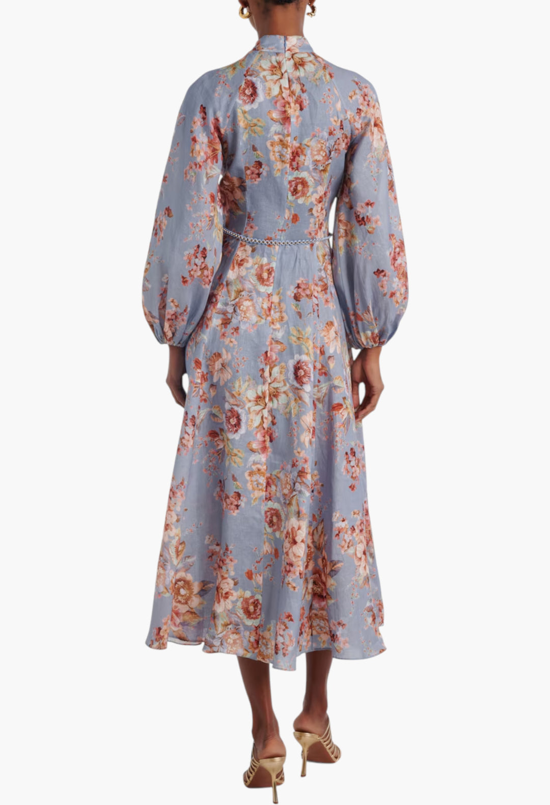 Awaken Floral Linen Midi Dress - GLAM MODA