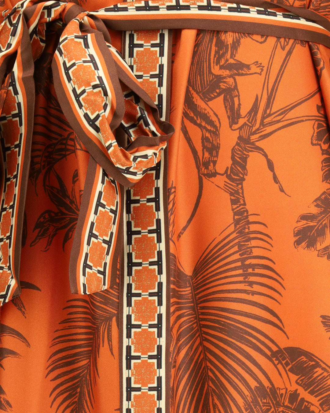 Monkey Dance Silk Shirtdress - GLAM MODA