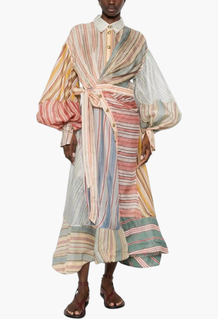 Rebellion Linen And Silk Dress - GLAM MODA