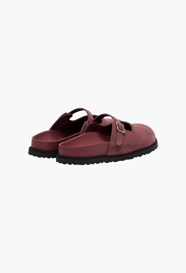 Burgundy - Maria Suede Clogs