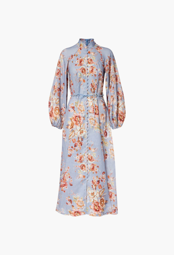 Awaken Floral Linen Midi Dress - GLAM MODA