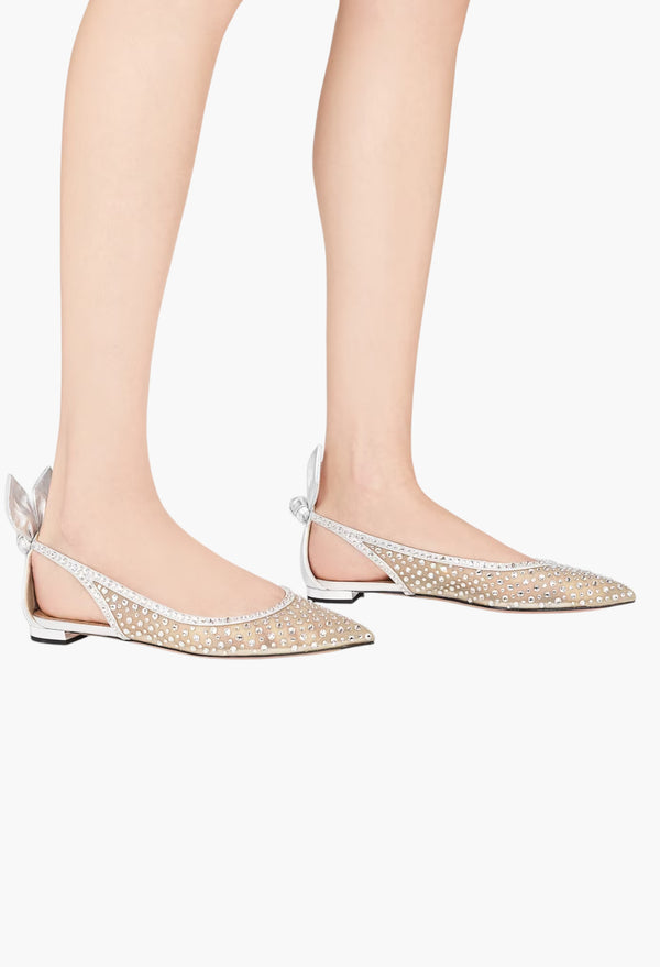 Bow Tie Crystal Tulle Flat