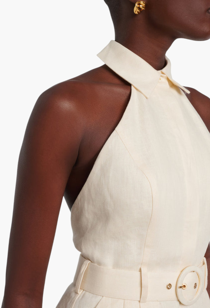 Awaken Halterneck Linen Romper - GLAM MODA