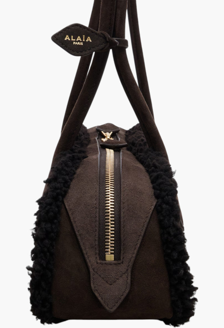 Le Teckel Medium Suede Shoulder Bag - Marron - GLAM MODA