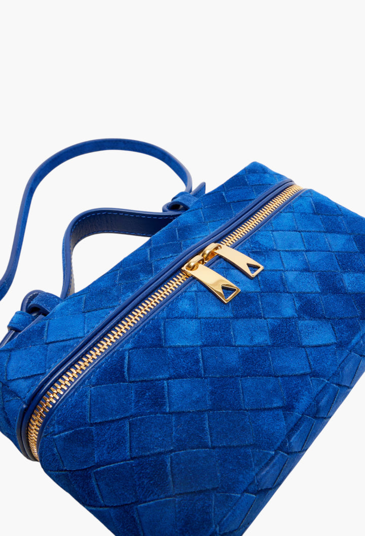 Bang Bang Intrecciato Suede Vanity Bag - GLAM MODA