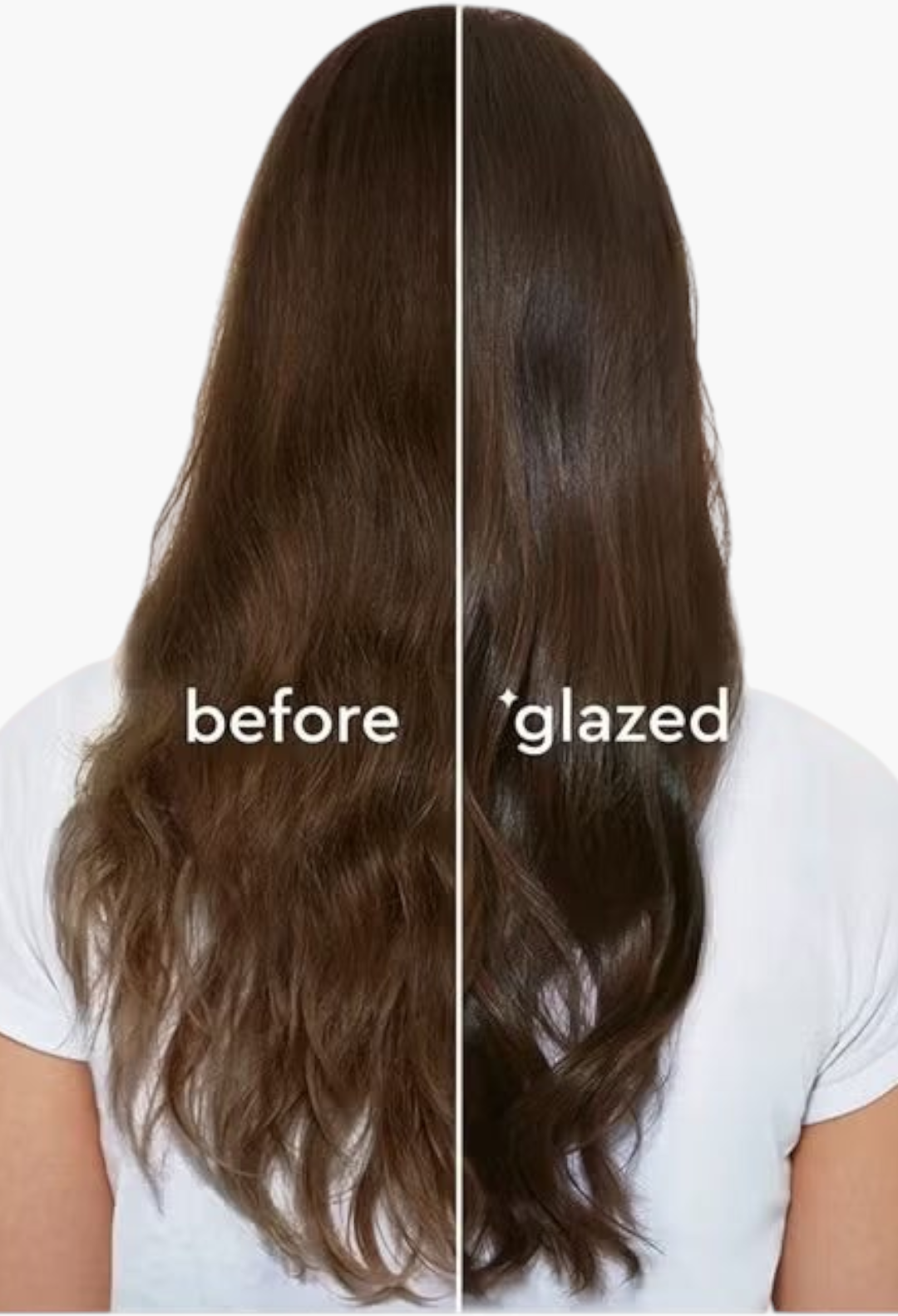GLAM MODA hair before and after using Honey Blonde conditioning gloss for vibrant color and mirror-like shine.