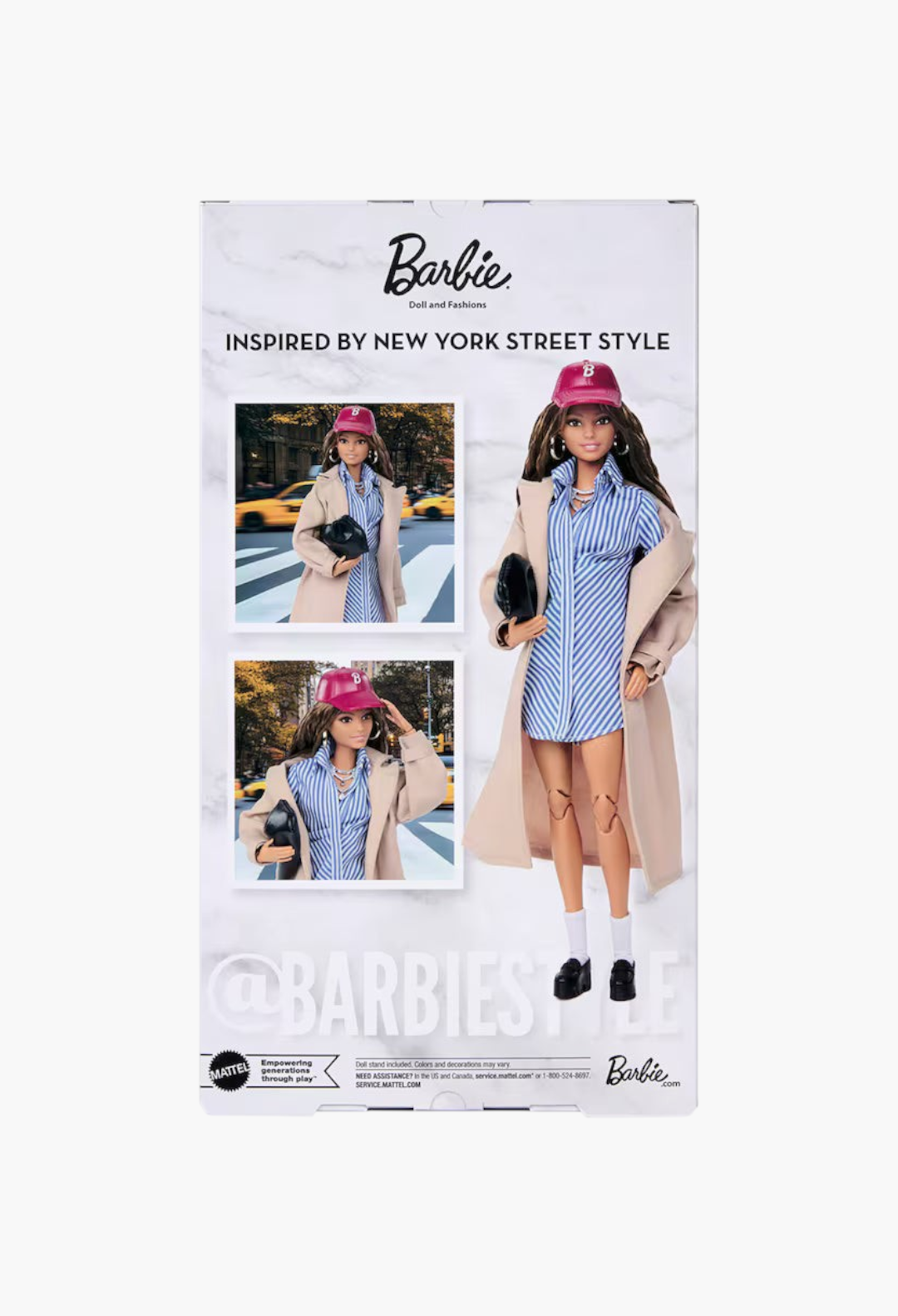 GLAM MODA New York Fashion Week Barbie doll in premium display packaging featuring a chic streetwear outfit