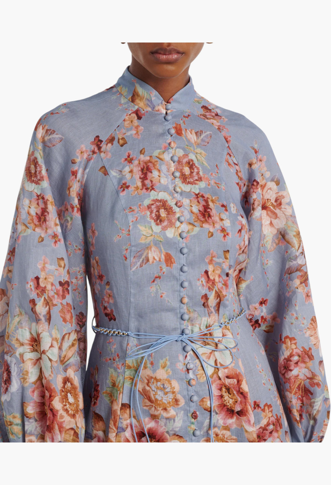 Awaken Floral Linen Midi Dress - GLAM MODA