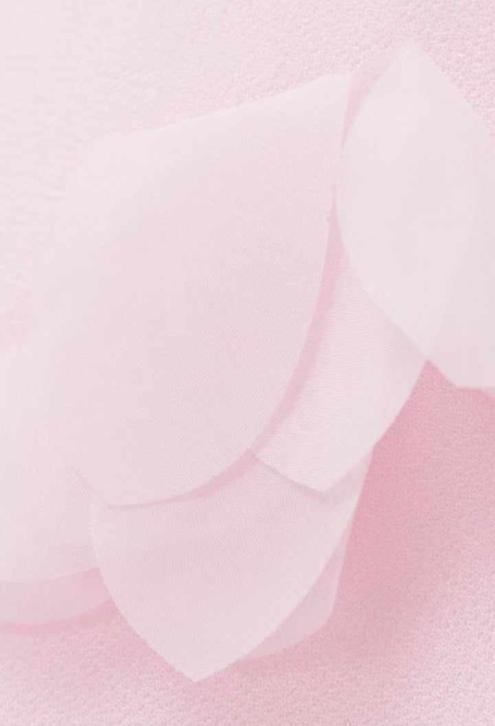 Scarf-Detailed Strapless Appliquéd Georgette Gown - GLAM MODA