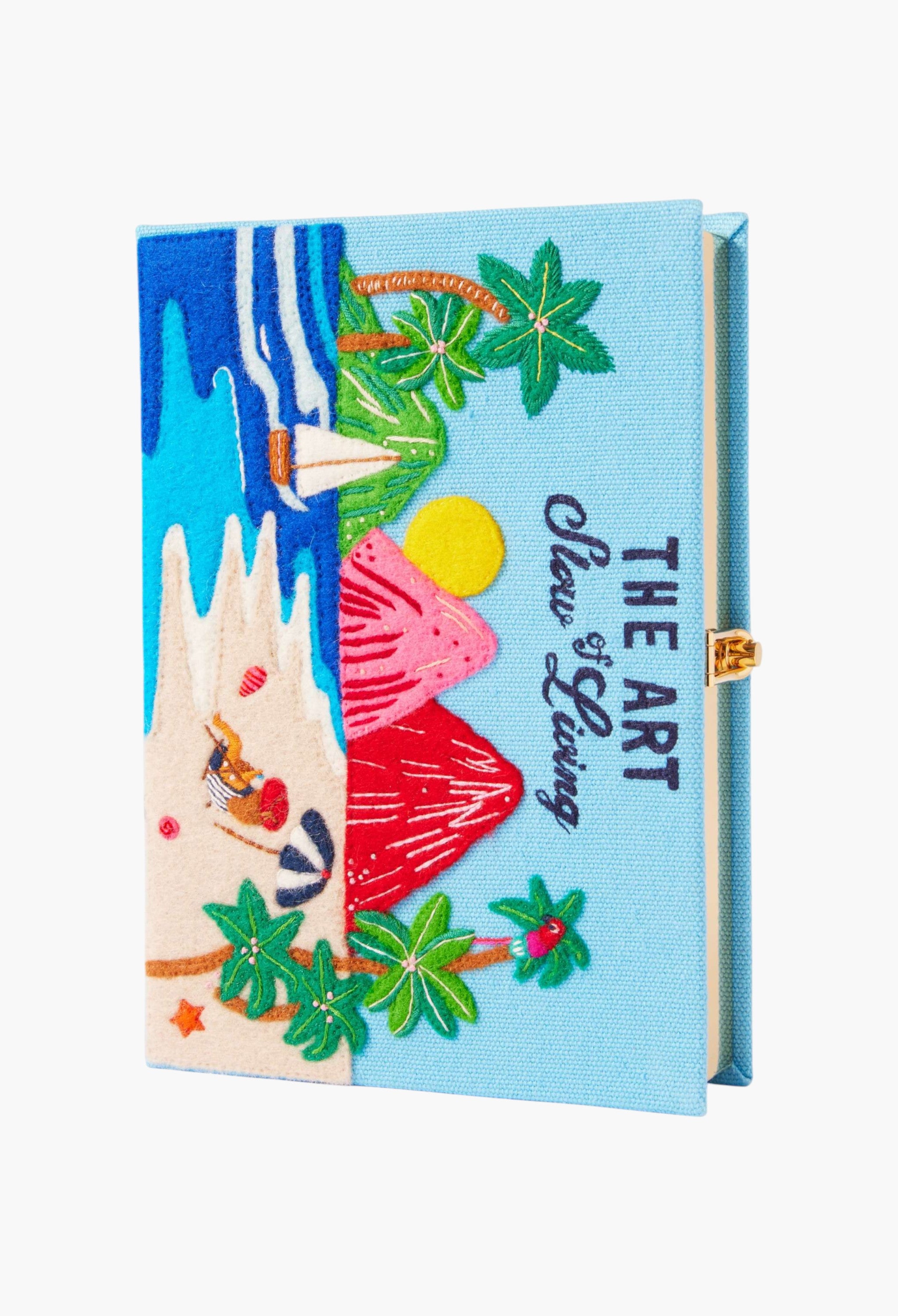 The Art Of Slow Living Embroidered Canvas Clutch | Appliqué – GLAM