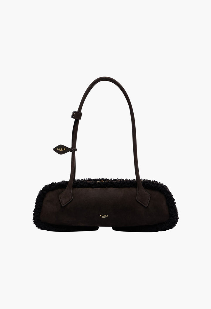 Le Teckel Medium Suede Shoulder Bag - Marron - GLAM MODA