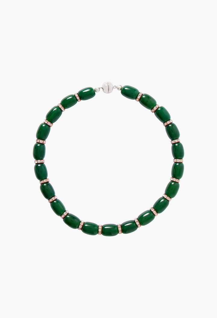 Donna Rhodium-Plated, Resin And Crystal Necklace - GLAM MODA