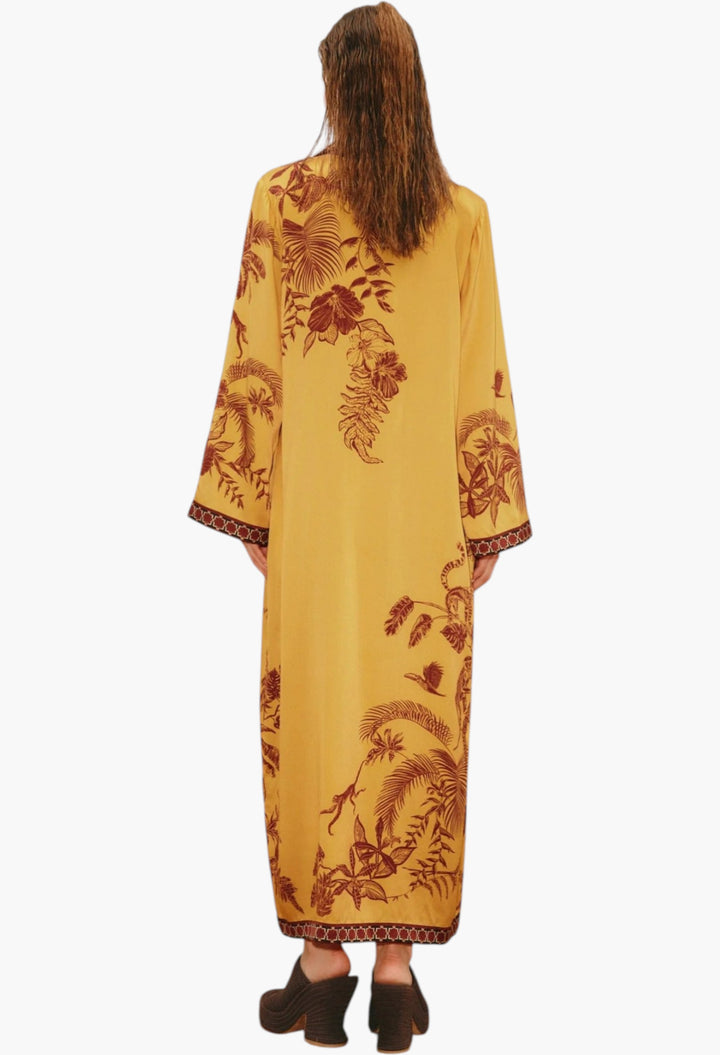 Banana Blossom Silk Shirtdress - GLAM MODA