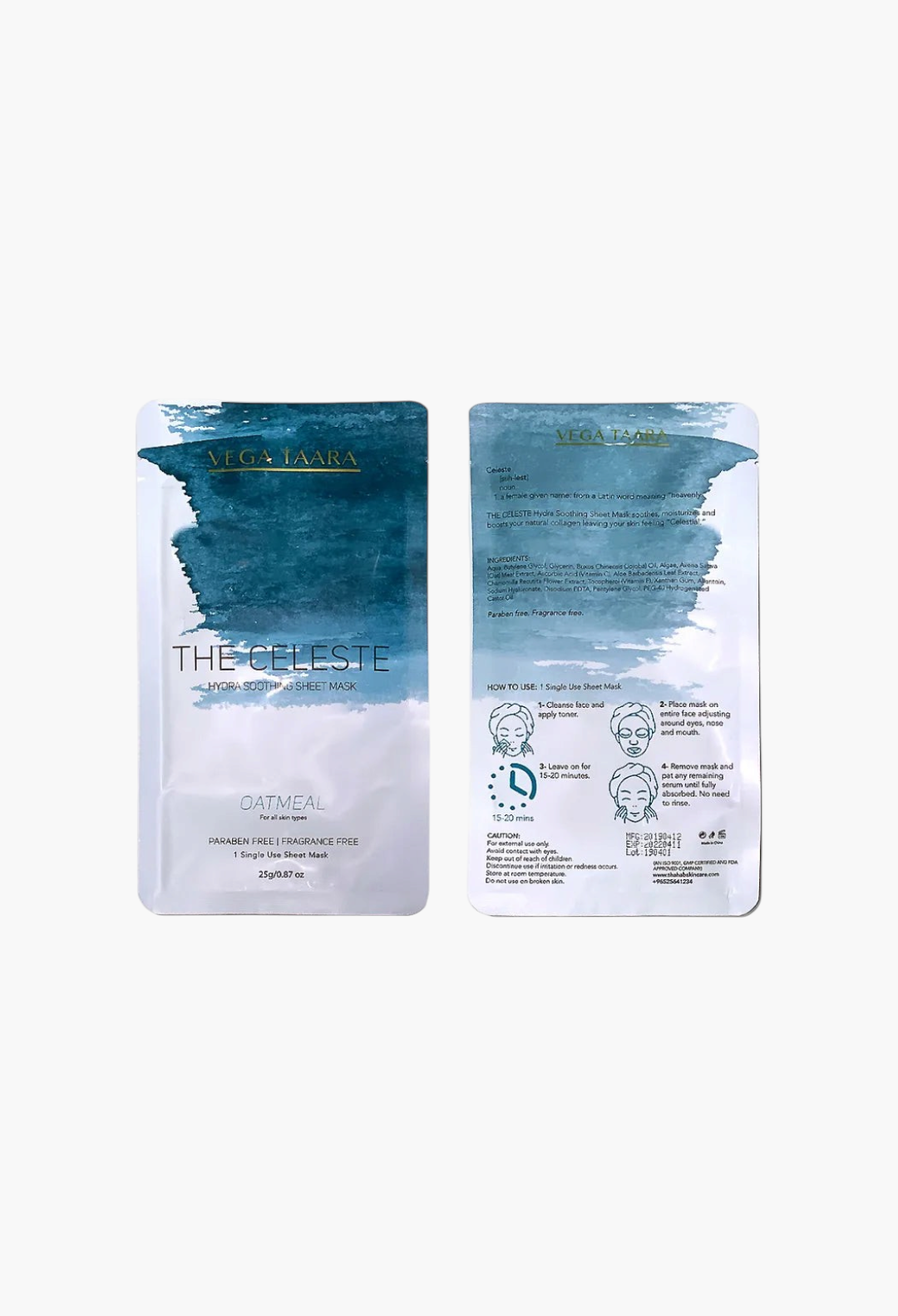 VEGA TAARA The celeste hydra soothing oatmeal face mask