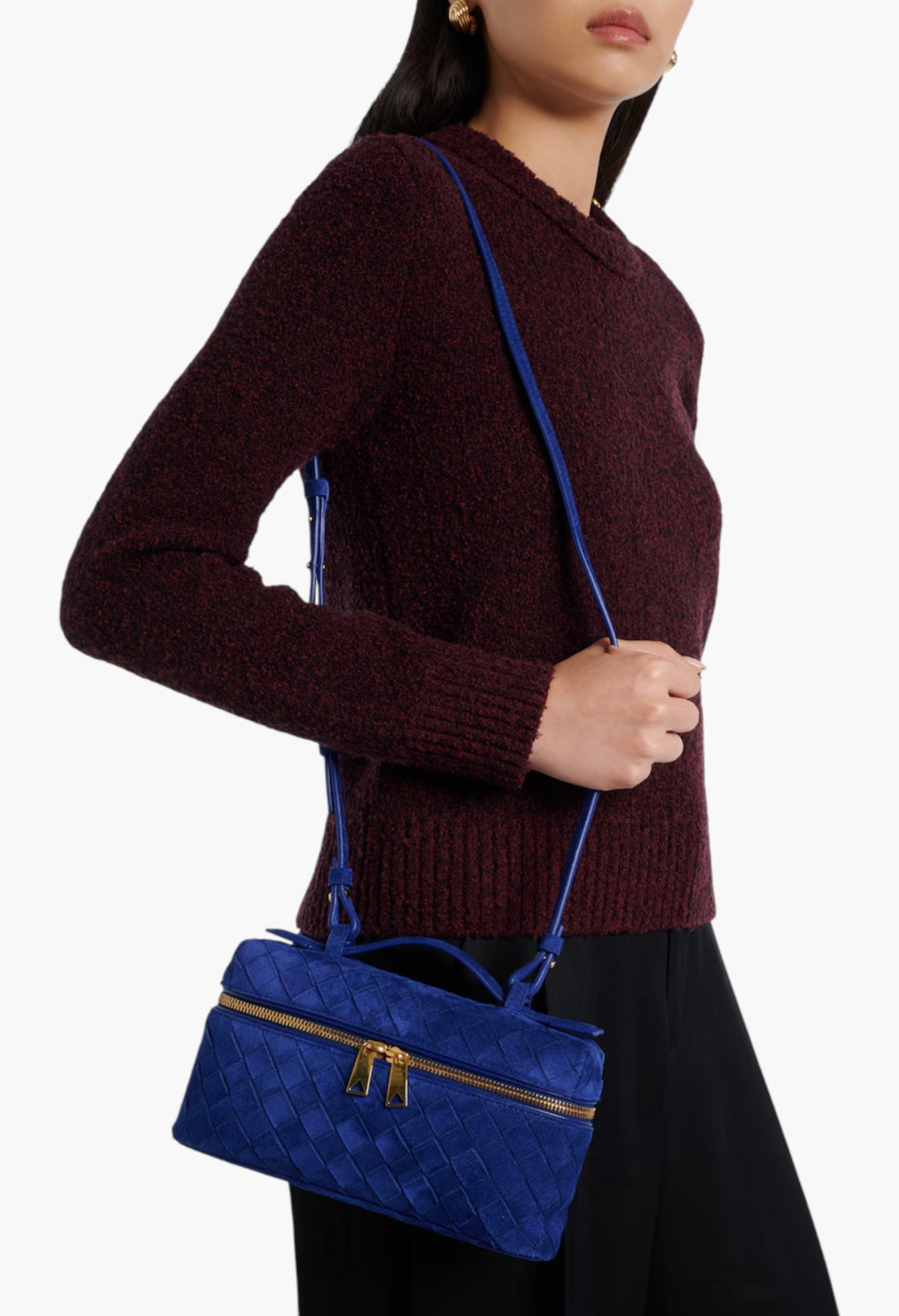 Bang Bang Intrecciato Suede Vanity Bag - GLAM MODA