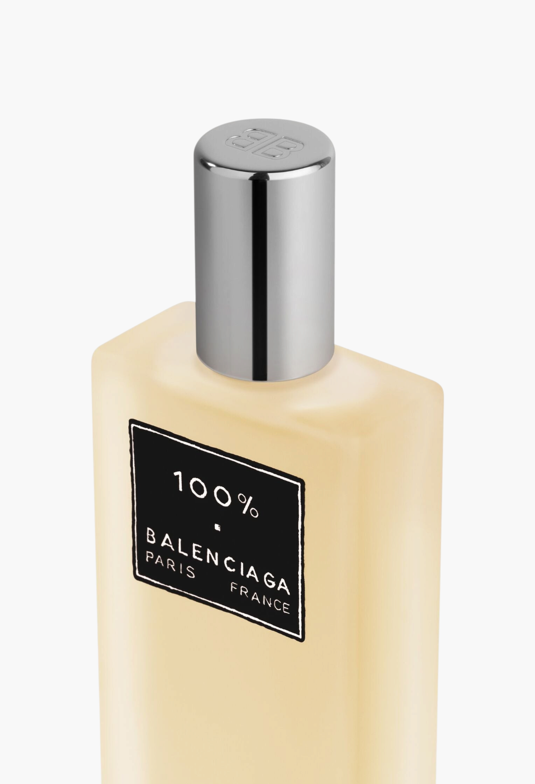 GLAM MODA Balenciaga 100% floral hair mist in a 50ml glass bottle with a silver cap and minimalist black label.