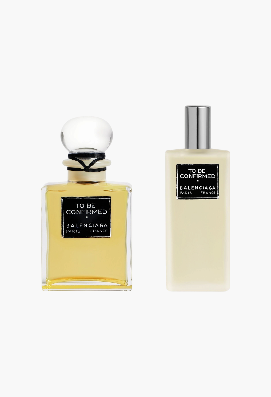 GLAM MODA Balenciaga To Be Confirmed hair mist and perfume bottle set with floral fragrance in elegant glass bottles.