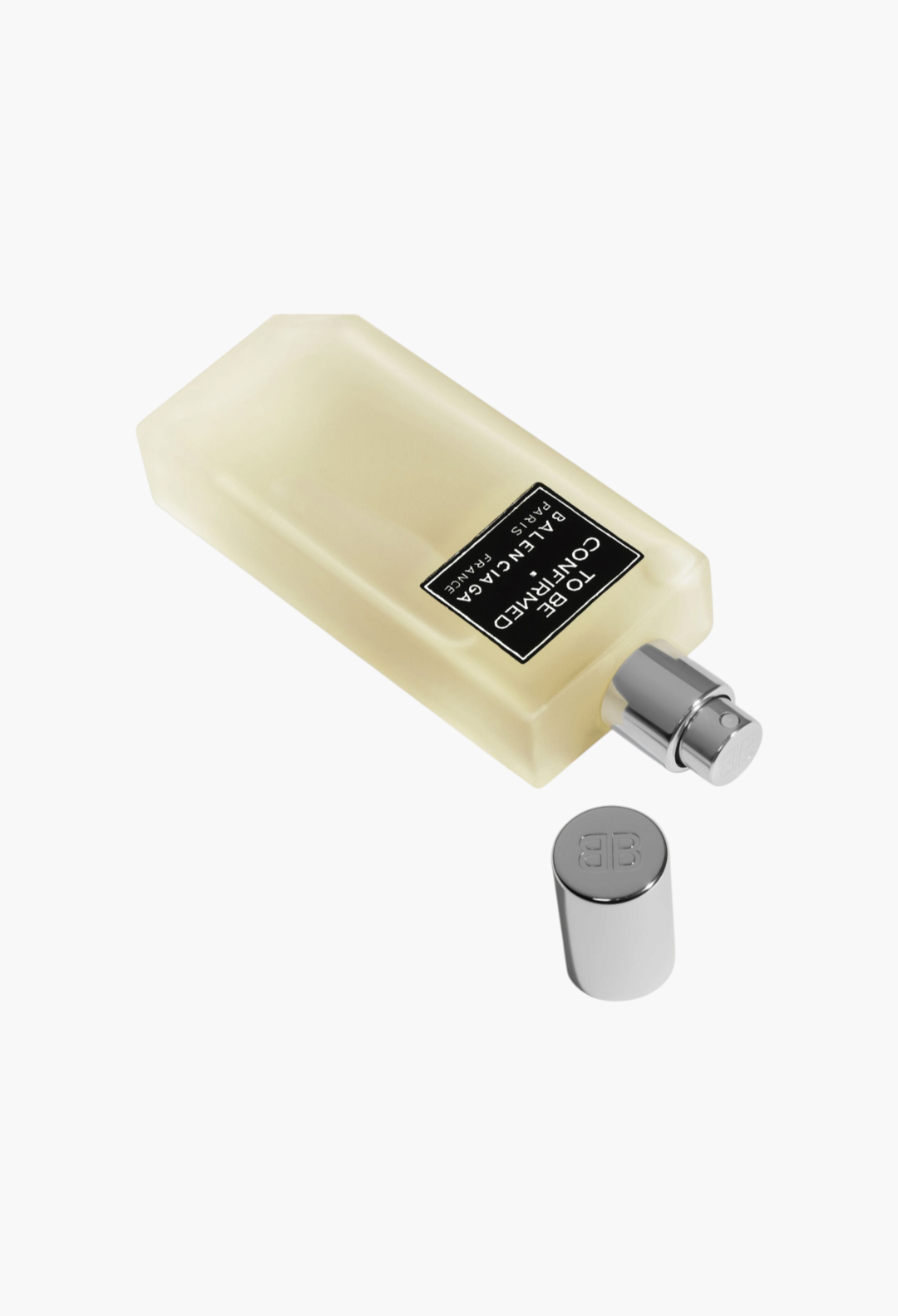 GLAM MODA Balenciaga To Be Confirmed floral hair mist in a frosted glass bottle with a silver cap