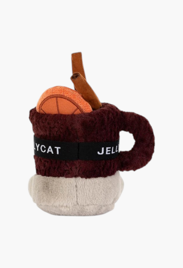 GLAM MODA Amuseables Mullover Spiced Drink plush toy featuring a brown mug with orange slice and cinnamon stick