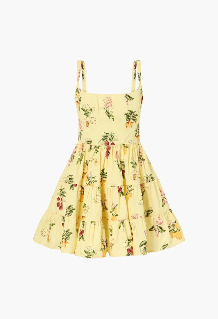 Granadilla tiered floral-print cotton-poplin mini dress