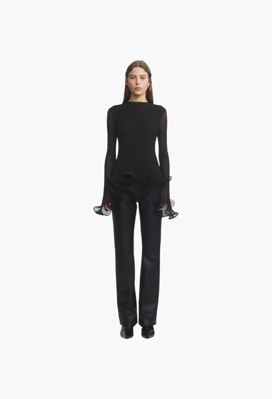 Agata Ruffle Knit Top