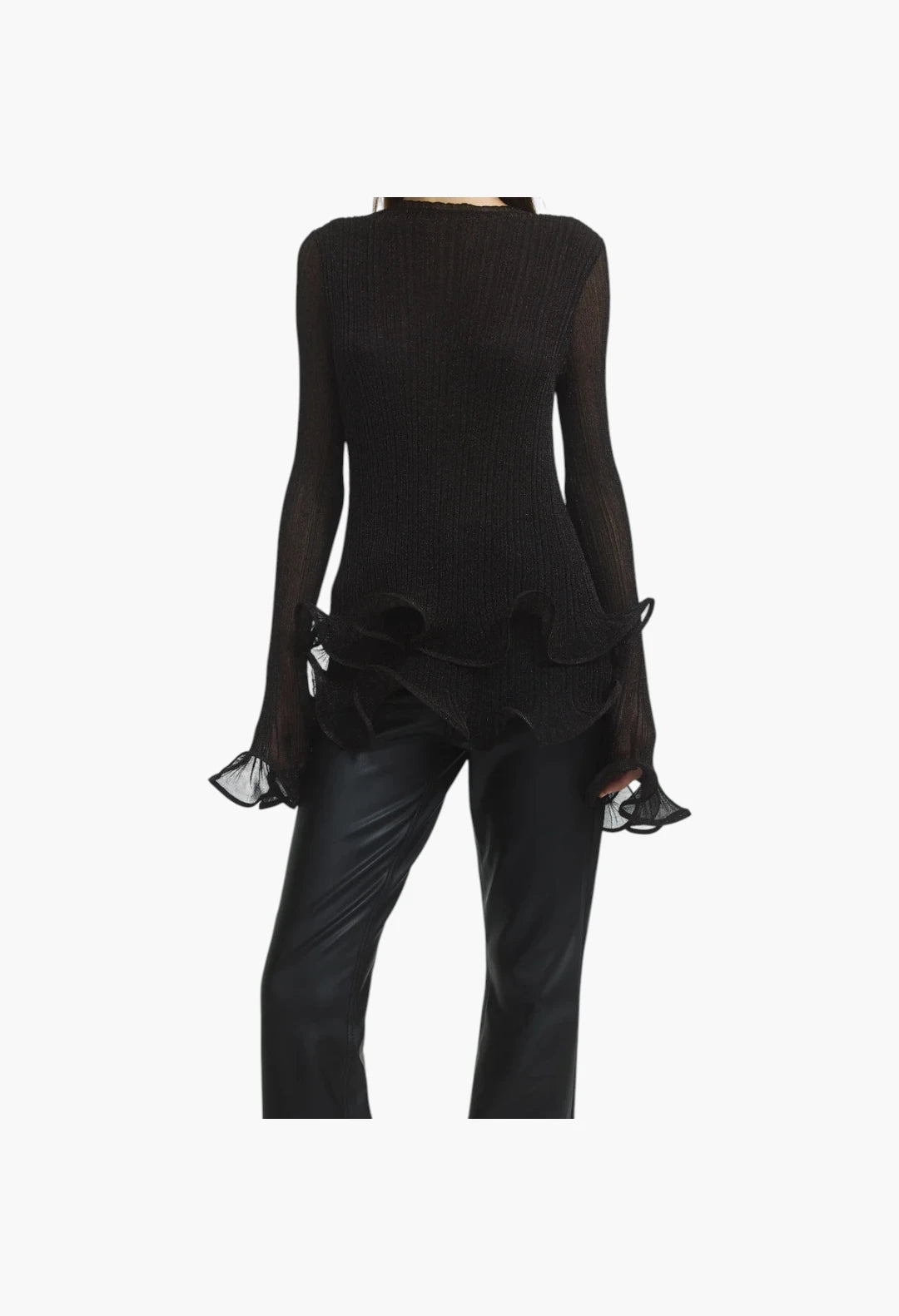 Agata Ruffle Knit Top