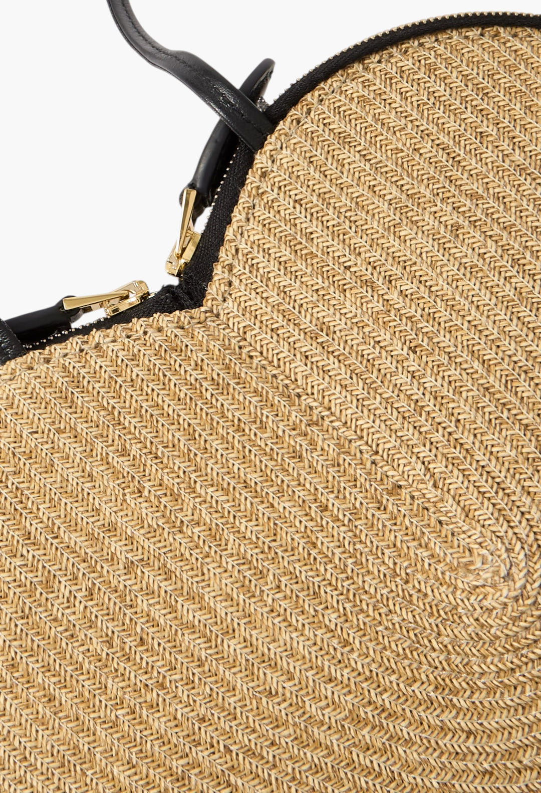 Le Cœur Leather-Trimmed Raffia Shoulder Bag - GLAM MODA