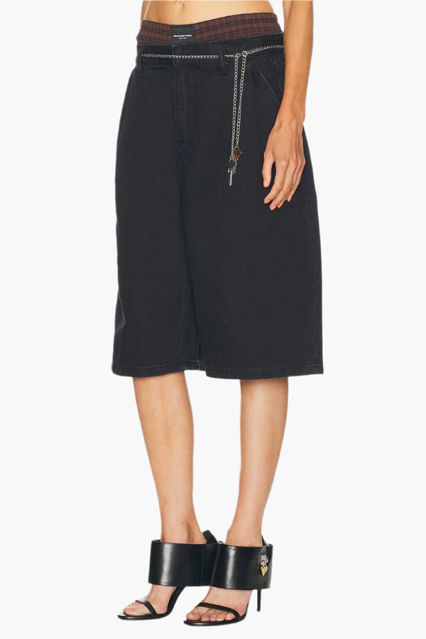 Faded Black - Prestyled Pleated Short