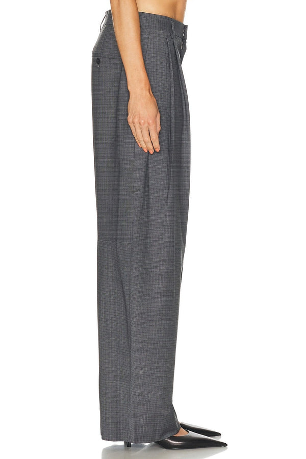 Dark Grey Melange - Mid Rise Trouser