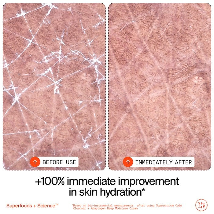 Adaptogens + Snow Mushroom + Oat Oil Lipids + Vitamins Supershroom Calm Cleanser - GLAM MODA