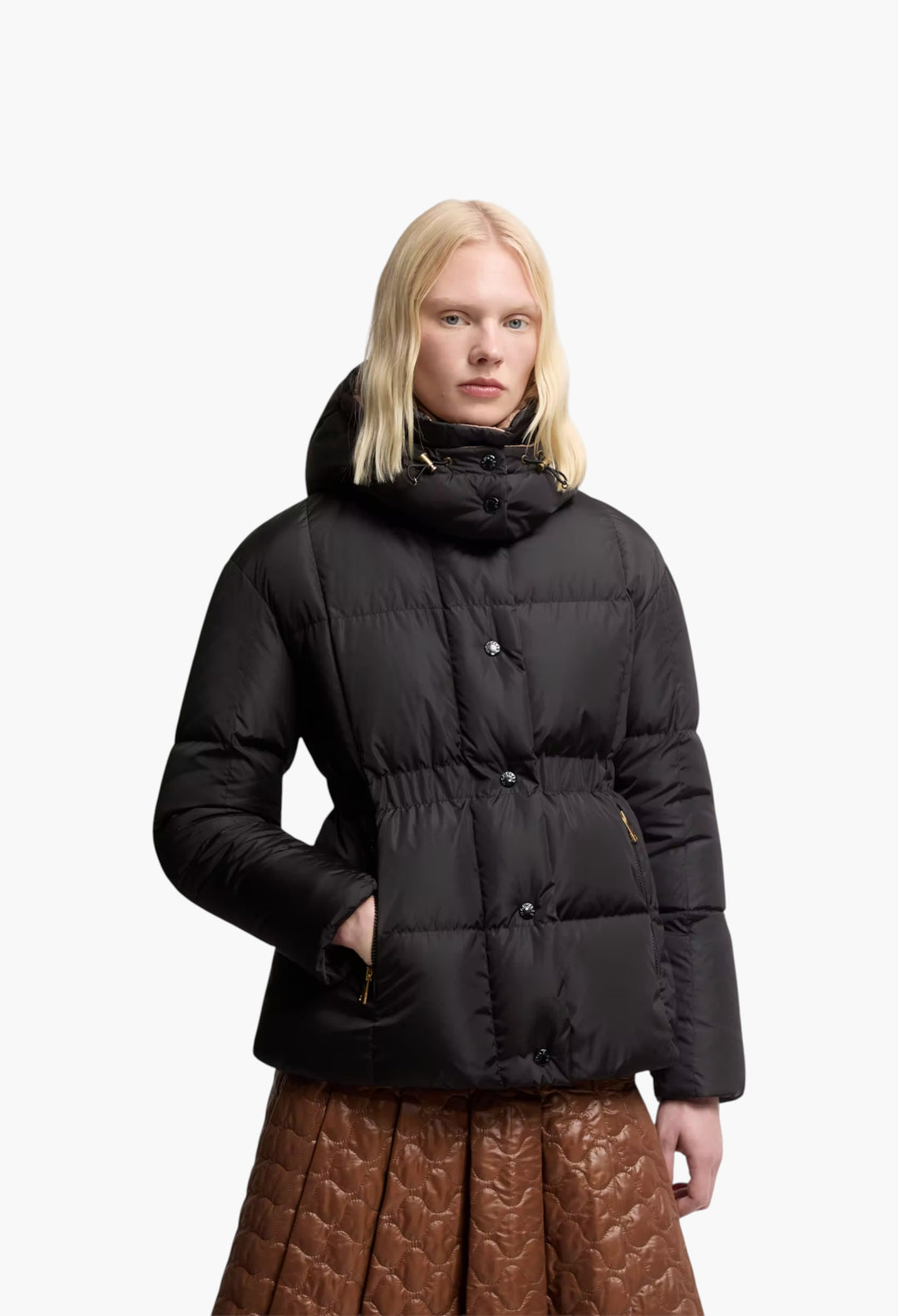 Agneux Square-Quilted Hooded Short Down Jacket - GLAM MODA