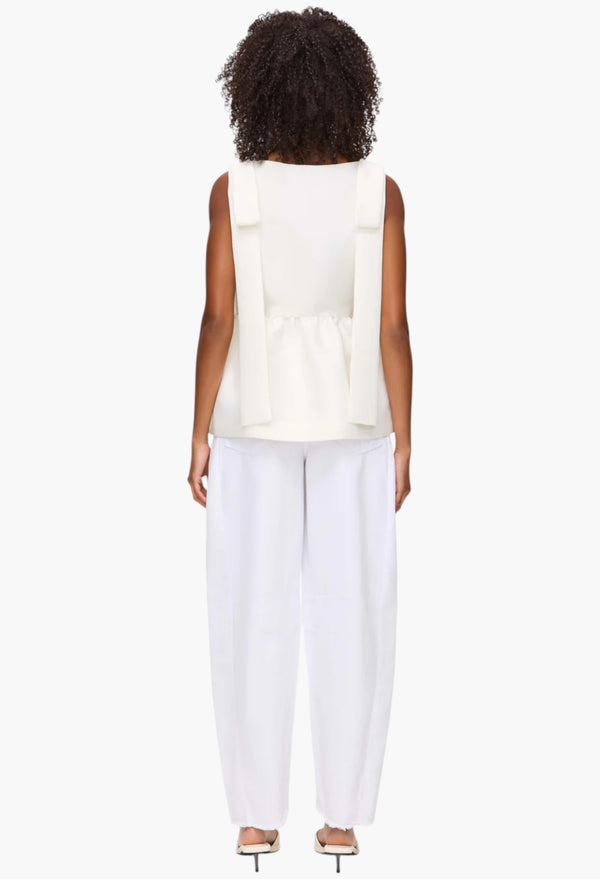 Alina Bow Peplum Satin Top