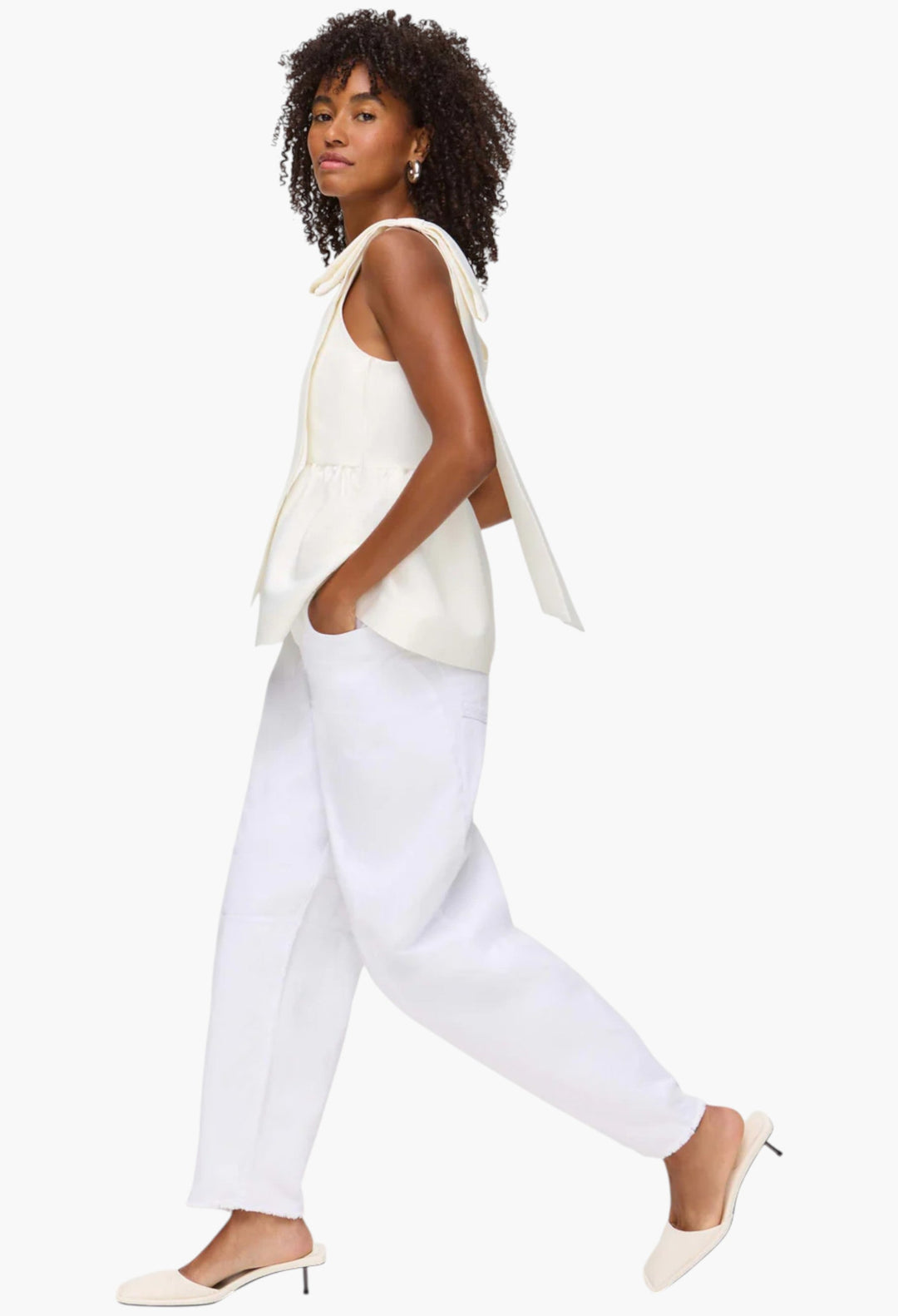 Alina Bow Peplum Satin Top - GLAM MODA