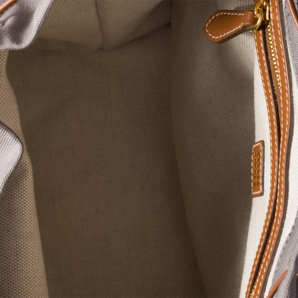 Aluminum/Brandy - Canvas And Leather Backpack