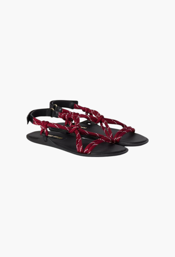 Amaranth Red/Maize Yellow - Riviere Cord And Leather Sandals