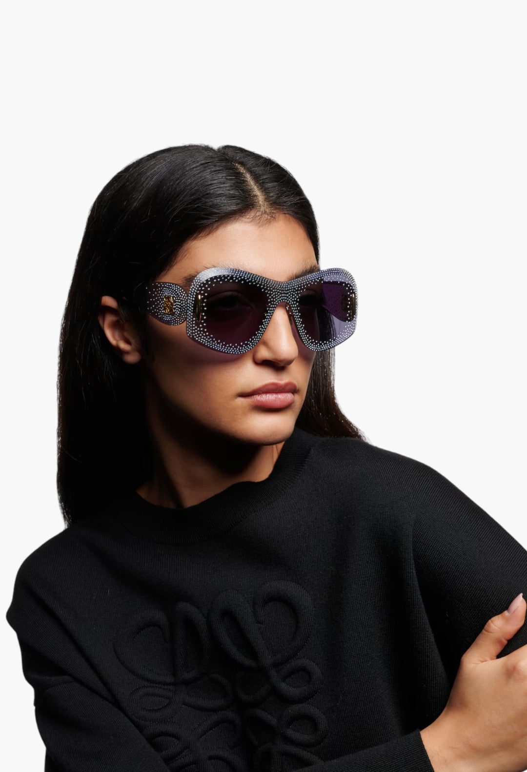 Anagram Embellished Mask Sunglasses - GLAM MODA