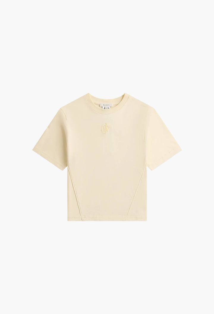 Anchor Embroidery Panelled Cropped Tee - GLAM MODA