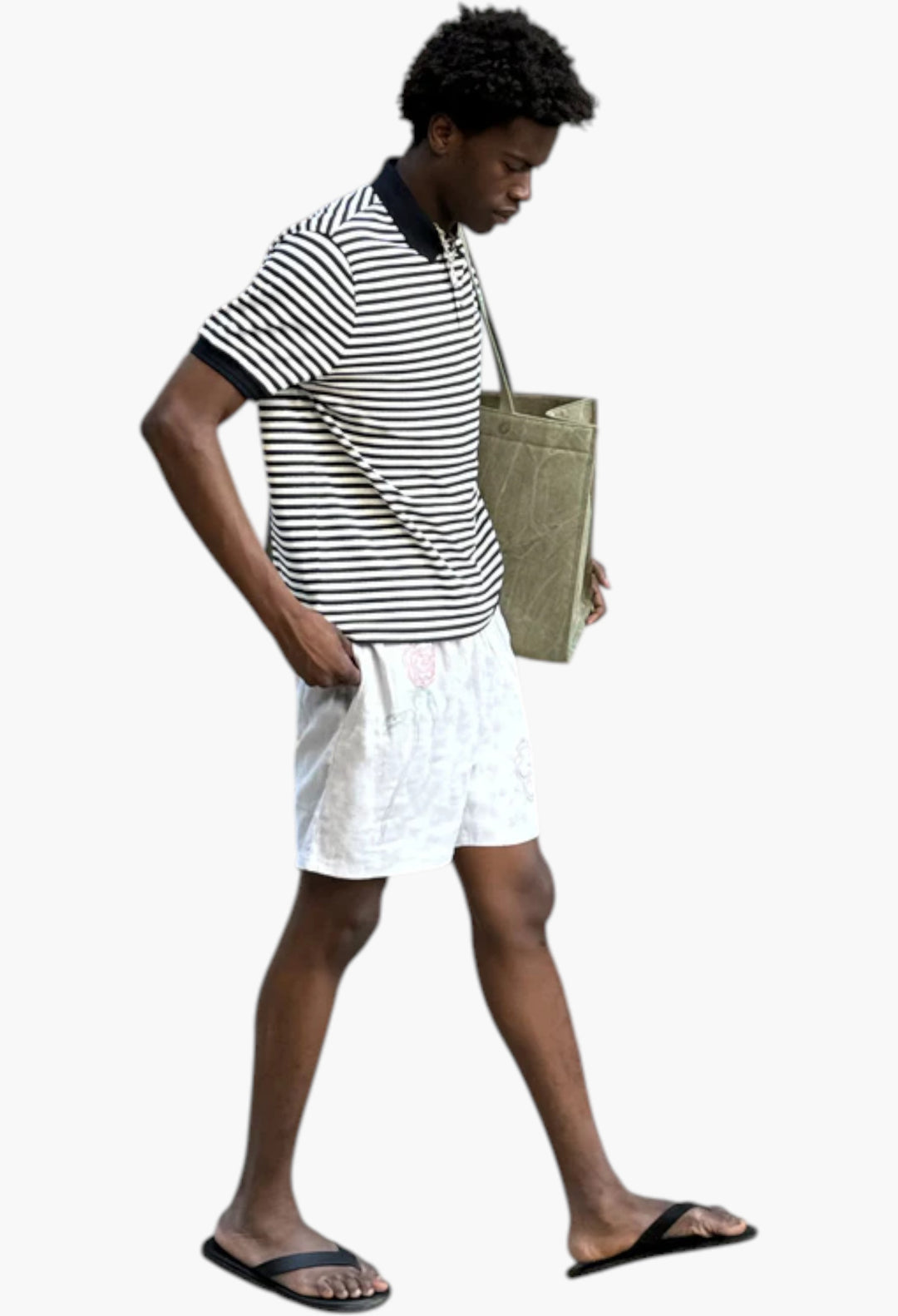 Apple Crew Stripes Polo Black - GLAM MODA