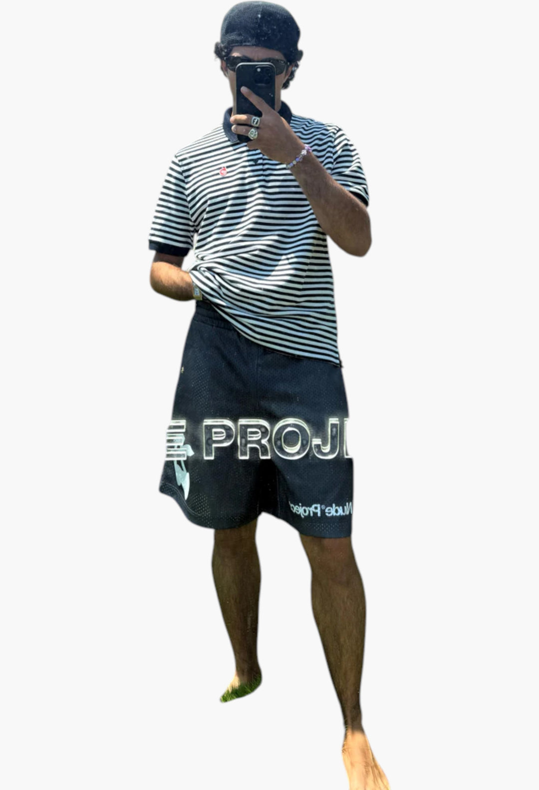 Apple Crew Stripes Polo Black - GLAM MODA