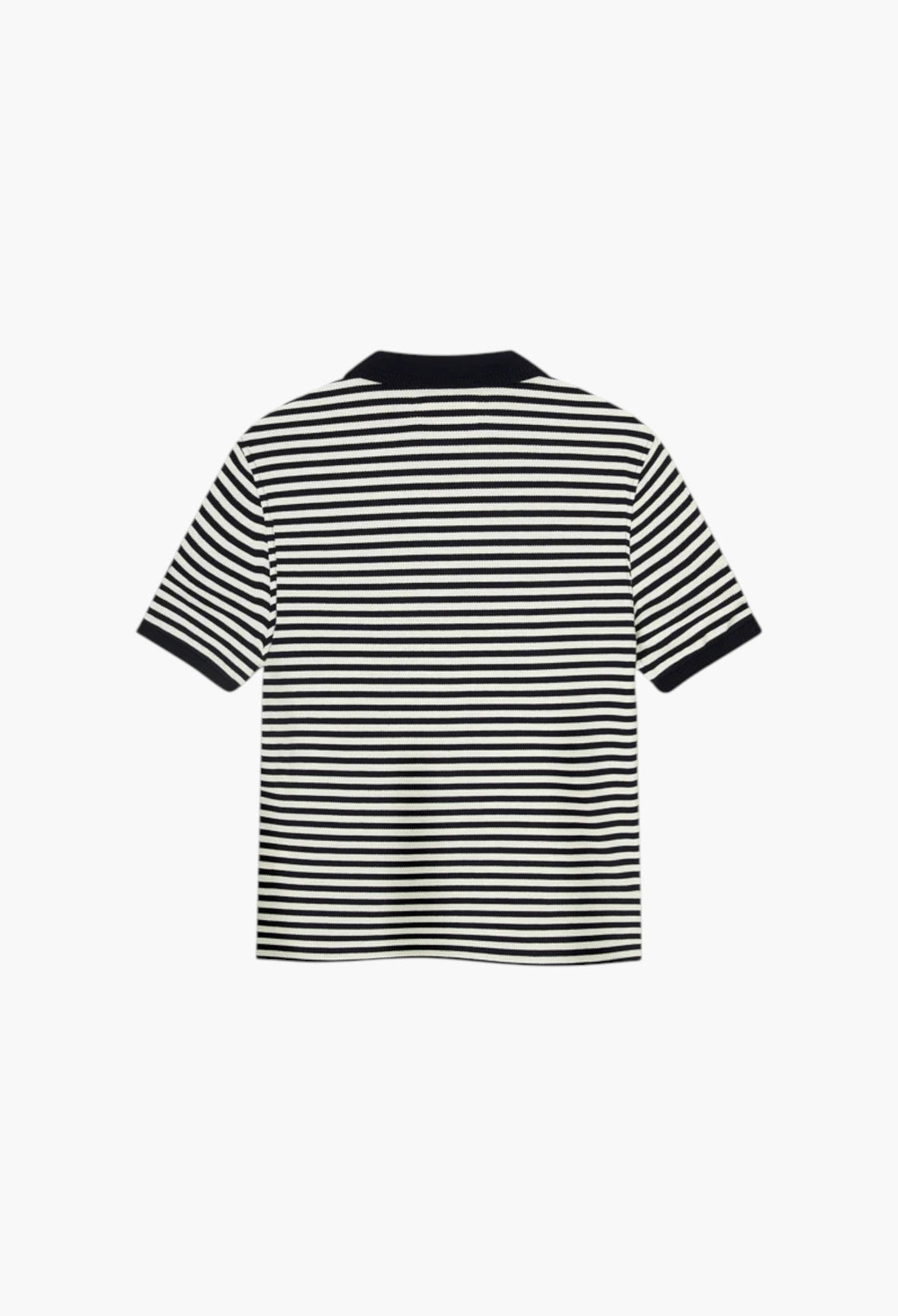 Apple Crew Stripes Polo Black - GLAM MODA