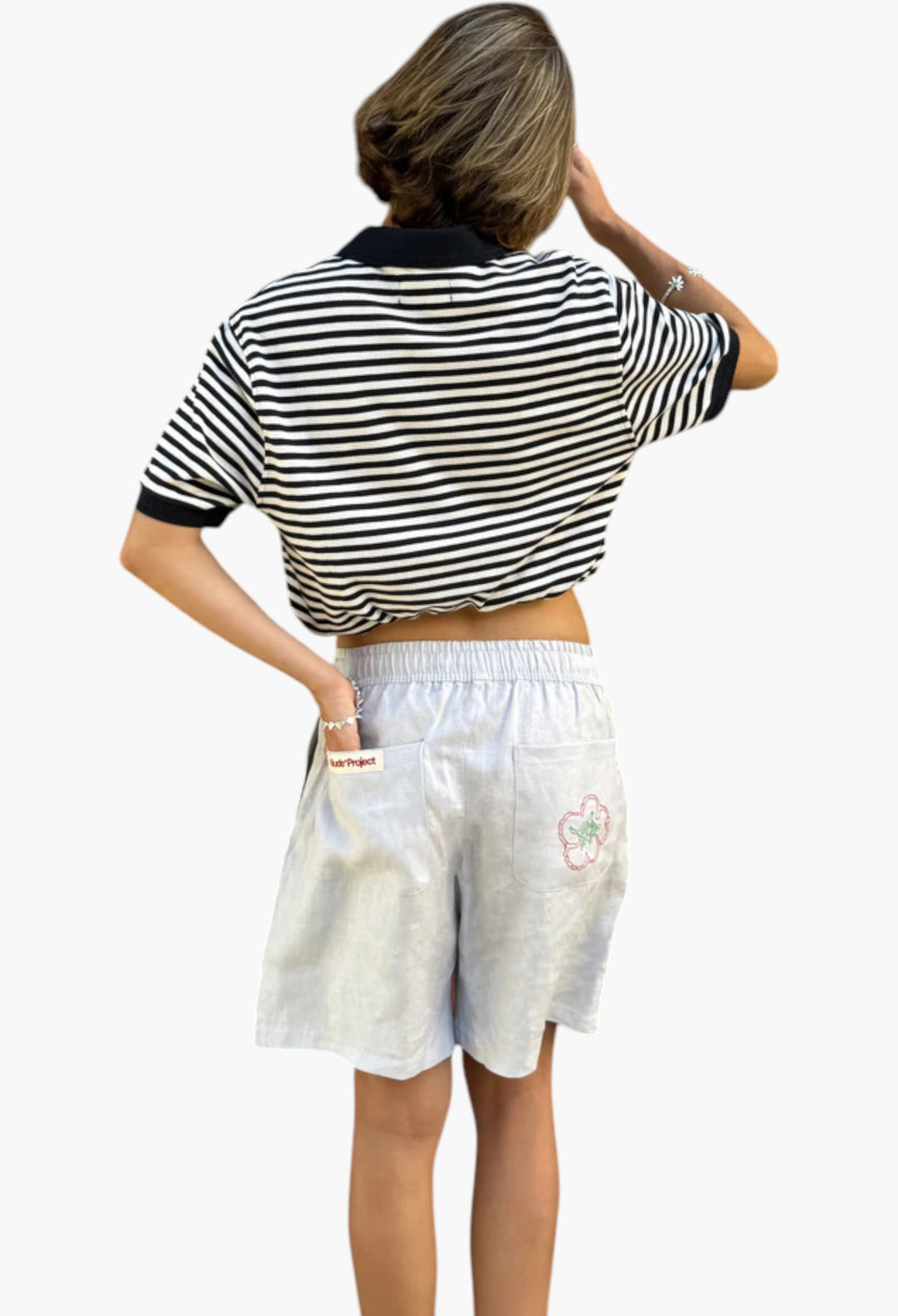 Apple Crew Stripes Polo Black - GLAM MODA