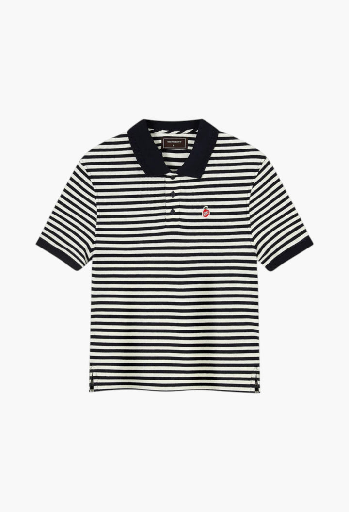 Apple Crew Stripes Polo Black - GLAM MODA