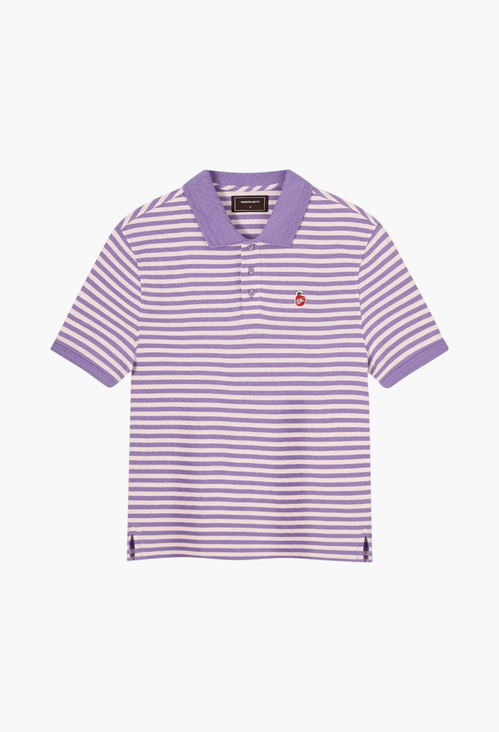 Apple Crew Stripes Polo Purple - GLAM MODA
