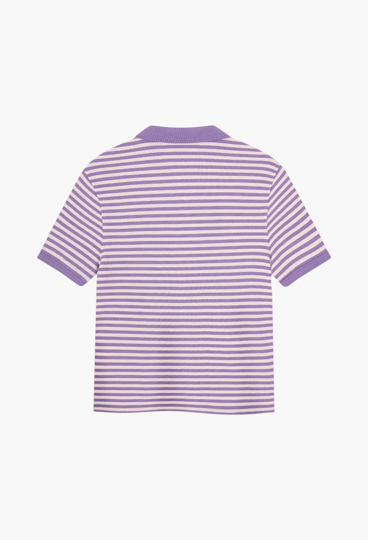 Apple Crew Stripes Polo Purple - GLAM MODA