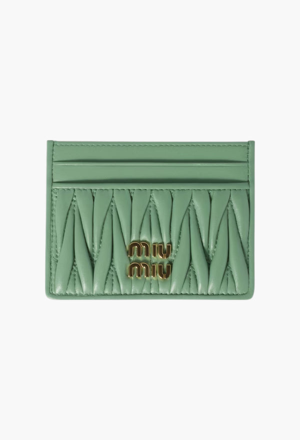 Aquamarine - Matelassé Nappa Leather Card Holder