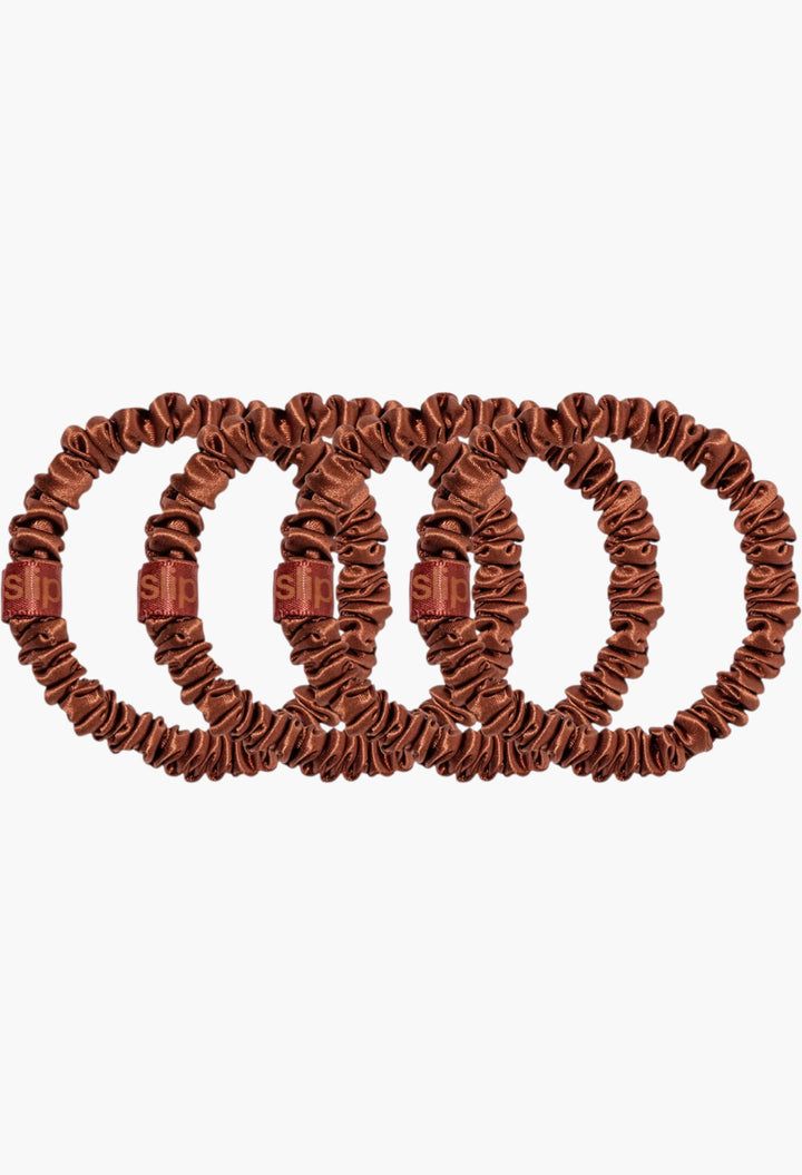 Auburn - Slip Pure Silk Skinny Scrunchies - GLAM MODA