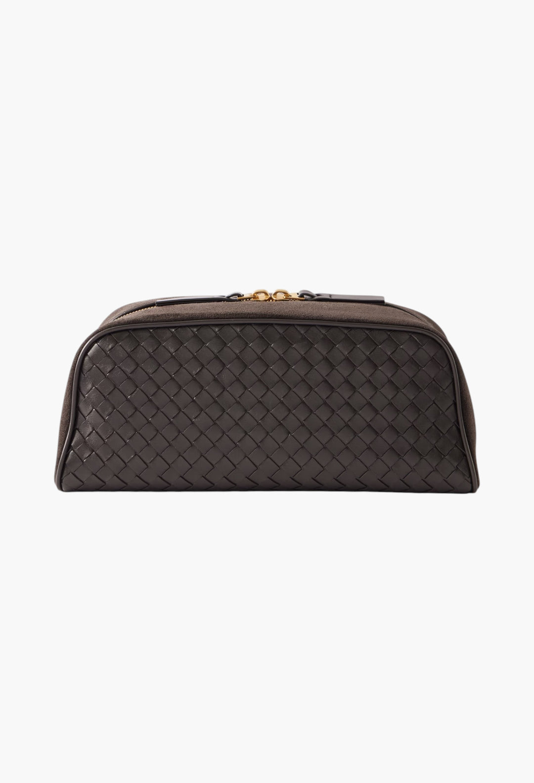 Nodo Small Intrecciato Suede-Trimmed Leather Clutch - GLAM MODA