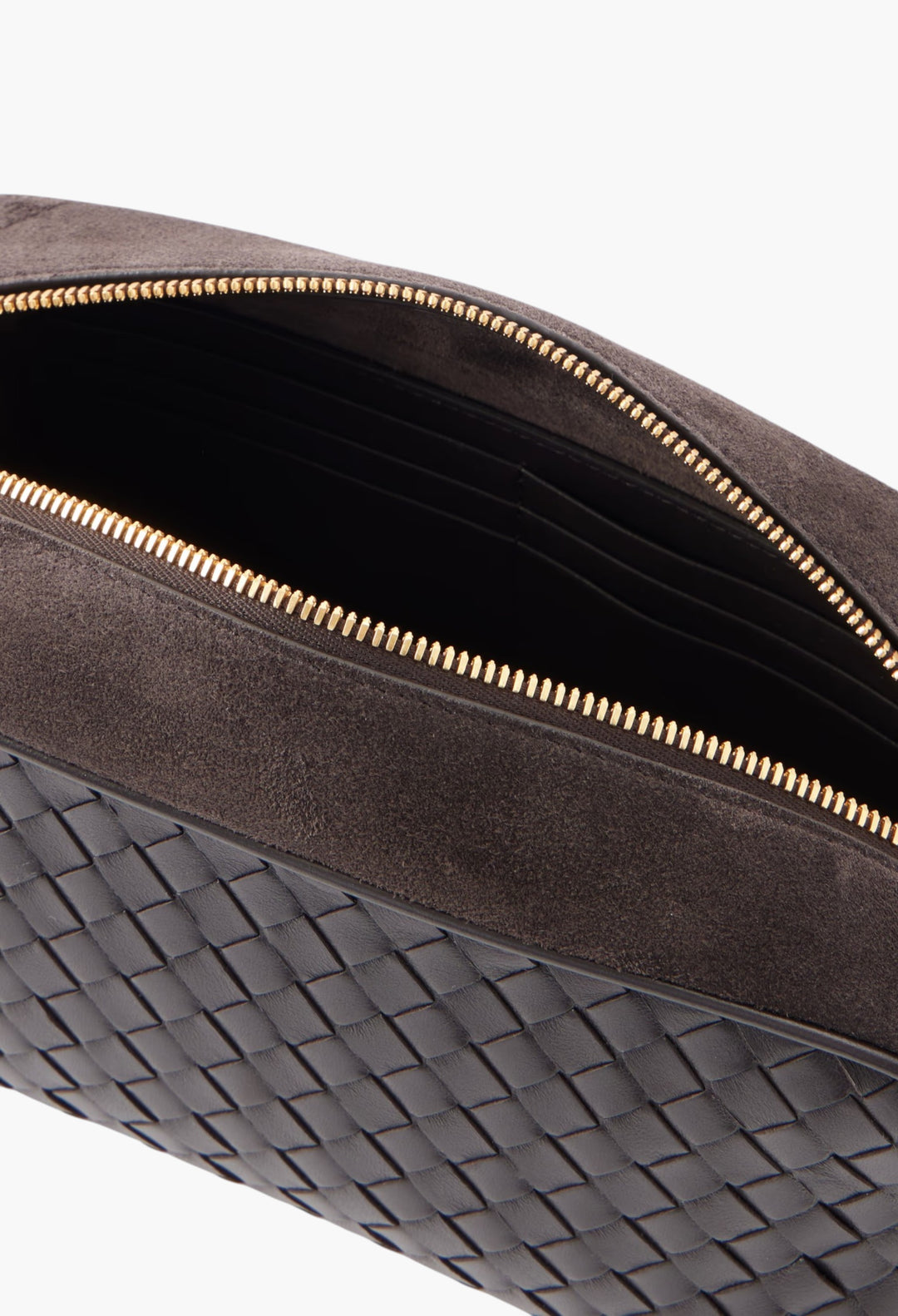 Nodo Small Intrecciato Suede-Trimmed Leather Clutch - GLAM MODA
