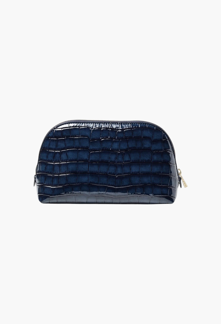 Classic Faux Croc-Embossed Make-Up Case